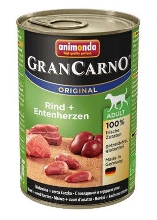 Animonda Gran Carno Adult Sığır Eti & Ördek Yüreği Yetişkin Köpek Konservesi 400 Gr