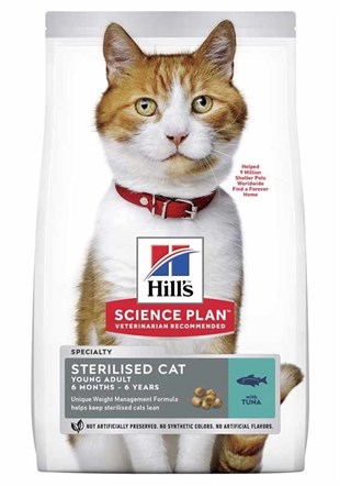 Hills Science Adult Sterilised Kısırlaştırılmış Kediler İçin Ton Balıklı Yetişkin Kedi Maması 3 Kg