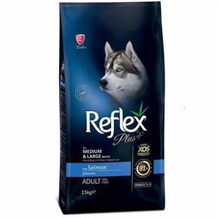 Reflex Plus Somonlu Orta ve Büyük Irk Yetişkin Köpek Maması 15 Kg (+3 Kg)