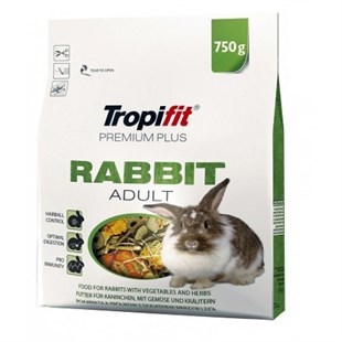 TropiFit Premium Plus Rabbit Adult Yetişkin Tavşan Yemi 750 Gr